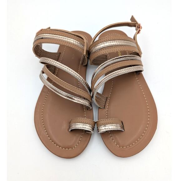 Kurt Geiger London Mini Delilah Strappy Sandal Women's Brown/Gold Size 5M EU37 - Picture 3 of 12